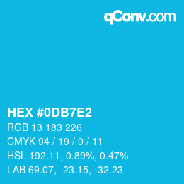 カラーコード: HEX #0DB7E2 | qconv.com