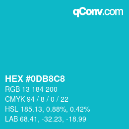 Color code: HEX #0DB8C8 | qconv.com