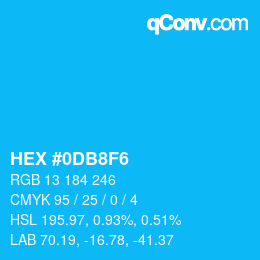 Color code: HEX #0DB8F6 | qconv.com