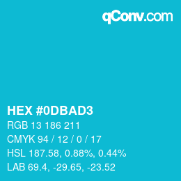 Color code: HEX #0DBAD3 | qconv.com