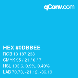 Color code: HEX #0DBBEE | qconv.com
