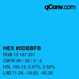 Color code: HEX #0DBBFB | qconv.com