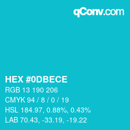 Código de color: HEX #0DBECE | qconv.com