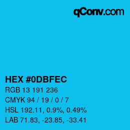 Color code: HEX #0DBFEC | qconv.com