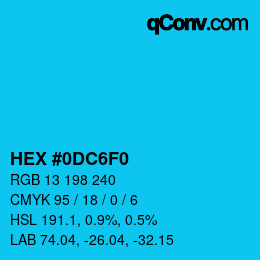 Color code: HEX #0DC6F0 | qconv.com