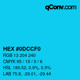 Color code: HEX #0DCCF0 | qconv.com