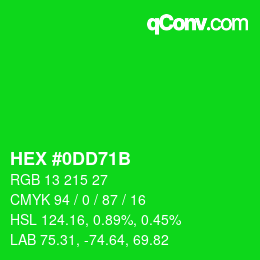 Color code: HEX #0DD71B | qconv.com