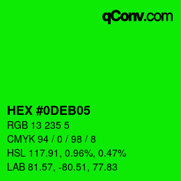 Color code: HEX #0DEB05 | qconv.com