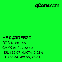 Código de color: HEX #0DFB2D | qconv.com