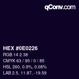 Código de color: HEX #0E0226 | qconv.com