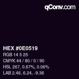 カラーコード: HEX #0E0519 | qconv.com