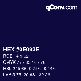 Color code: HEX #0E093E | qconv.com
