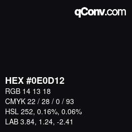 Color code: HEX #0E0D12 | qconv.com