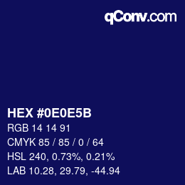 Color code: HEX #0E0E5B | qconv.com