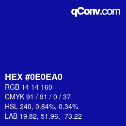 Color code: HEX #0E0EA0 | qconv.com