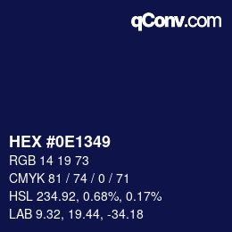 Color code: HEX #0E1349 | qconv.com
