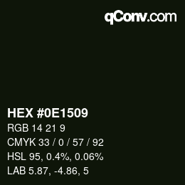 Farbcode: HEX #0E1509 | qconv.com