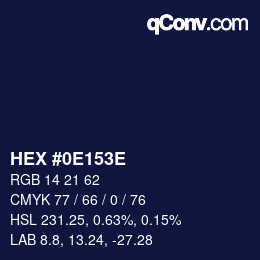 Color code: HEX #0E153E | qconv.com