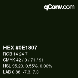 Farbcode: HEX #0E1807 | qconv.com