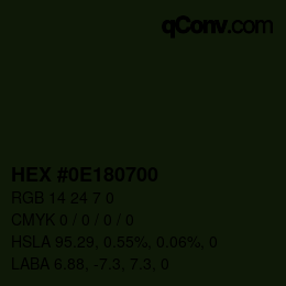 Farbcode: HEX #0E180700 | qconv.com