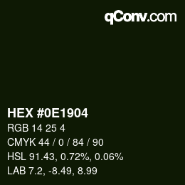 Color code: HEX #0E1904 | qconv.com