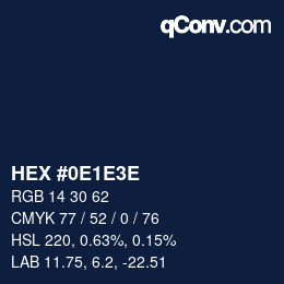 Color code: HEX #0E1E3E | qconv.com