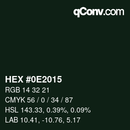 Color code: HEX #0E2015 | qconv.com