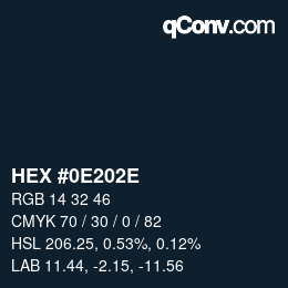 Color code: HEX #0E202E | qconv.com