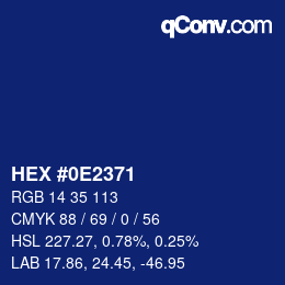 Color code: HEX #0E2371 | qconv.com