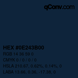 Color code: HEX #0E243B00 | qconv.com