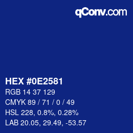 Color code: HEX #0E2581 | qconv.com
