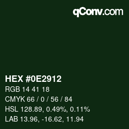 Color code: HEX #0E2912 | qconv.com