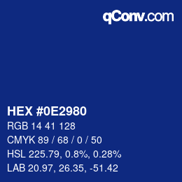 Color code: HEX #0E2980 | qconv.com