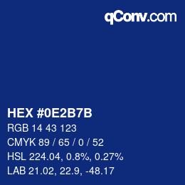 カラーコード: HEX #0E2B7B | qconv.com