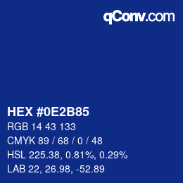 Color code: HEX #0E2B85 | qconv.com