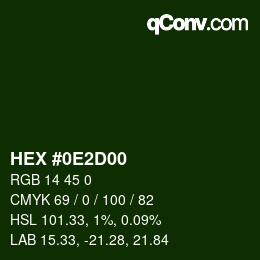 Color code: HEX #0E2D00 | qconv.com