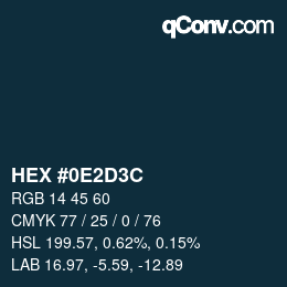 Color code: HEX #0E2D3C | qconv.com