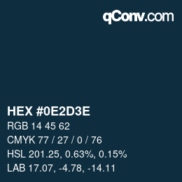 Code couleur: HEX #0E2D3E | qconv.com