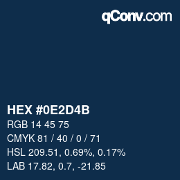 カラーコード: HEX #0E2D4B | qconv.com