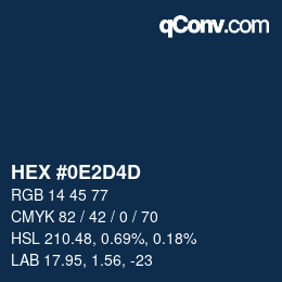 Color code: HEX #0E2D4D | qconv.com