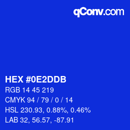 カラーコード: HEX #0E2DDB | qconv.com
