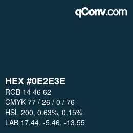 Color code: HEX #0E2E3E | qconv.com