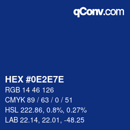 Color code: HEX #0E2E7E | qconv.com