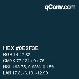 Color code: HEX #0E2F3E | qconv.com