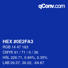 Color code: HEX #0E2FA3 | qconv.com