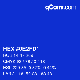 Color code: HEX #0E2FD1 | qconv.com