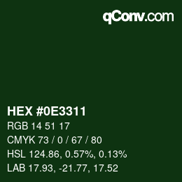 Color code: HEX #0E3311 | qconv.com