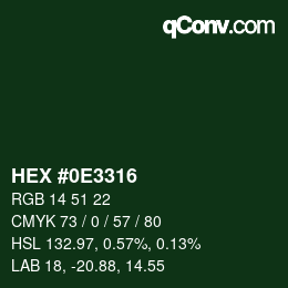 Color code: HEX #0E3316 | qconv.com
