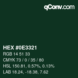 Color code: HEX #0E3321 | qconv.com