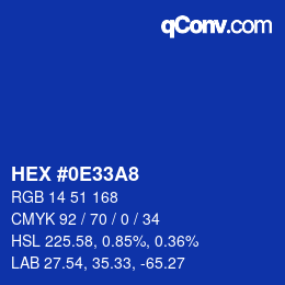 Color code: HEX #0E33A8 | qconv.com